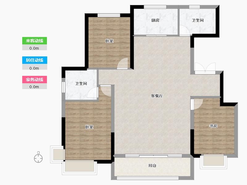 内蒙古自治区-鄂尔多斯市-泰发祥玖悦府-113.57-户型库-动静线