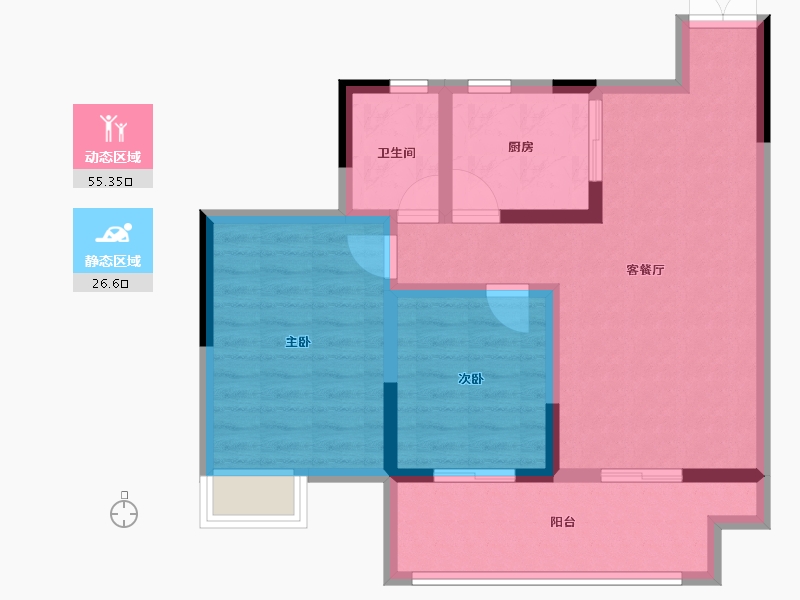 贵州省-黔南布依族苗族自治州-铭德·观澜府-72.91-户型库-动静分区