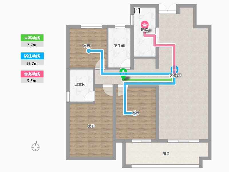 山东省-菏泽市-中丞玖璋台-105.60-户型库-动静线