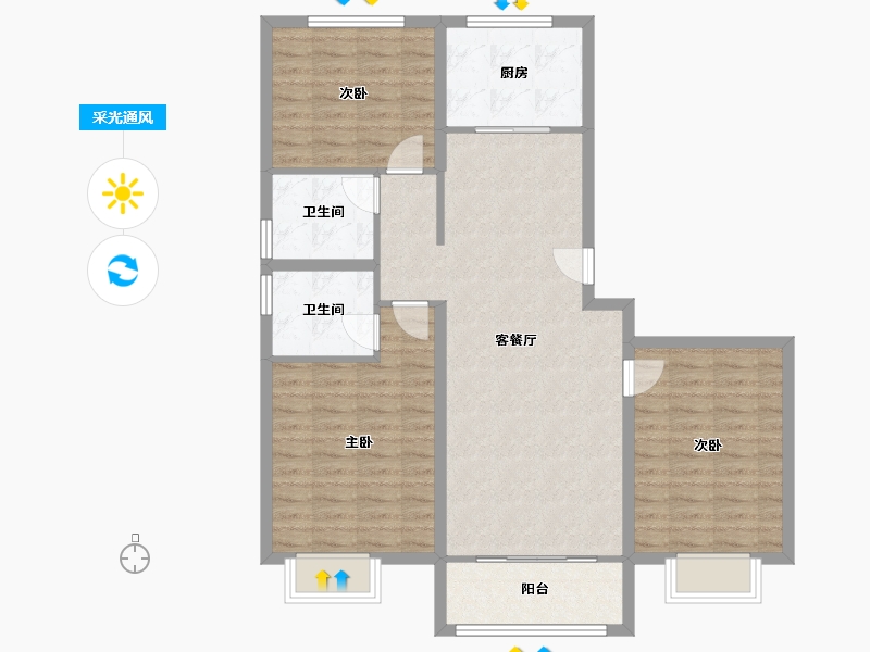 河北省-唐山市-万润首府-97.77-户型库-采光通风