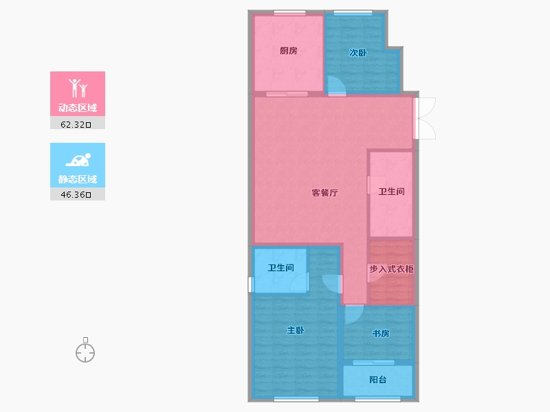 黑龙江省-哈尔滨市-保利天悦—期-98.27-户型库-动静分区