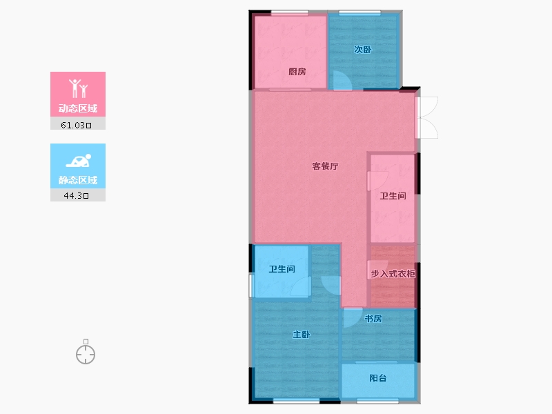 黑龙江省-哈尔滨市-保利天悦—期-96.71-户型库-动静分区