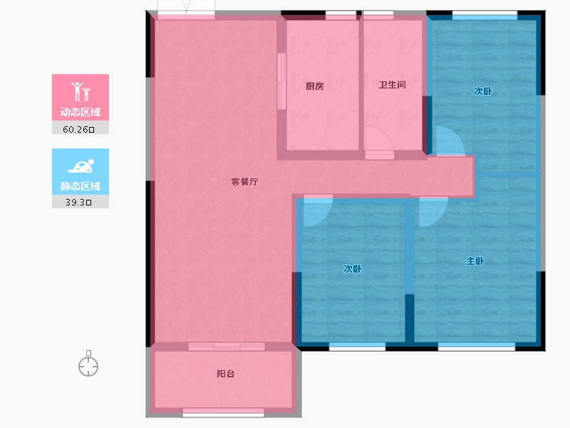 黑龙江省-哈尔滨市-保利天悦—期-89.19-户型库-动静分区