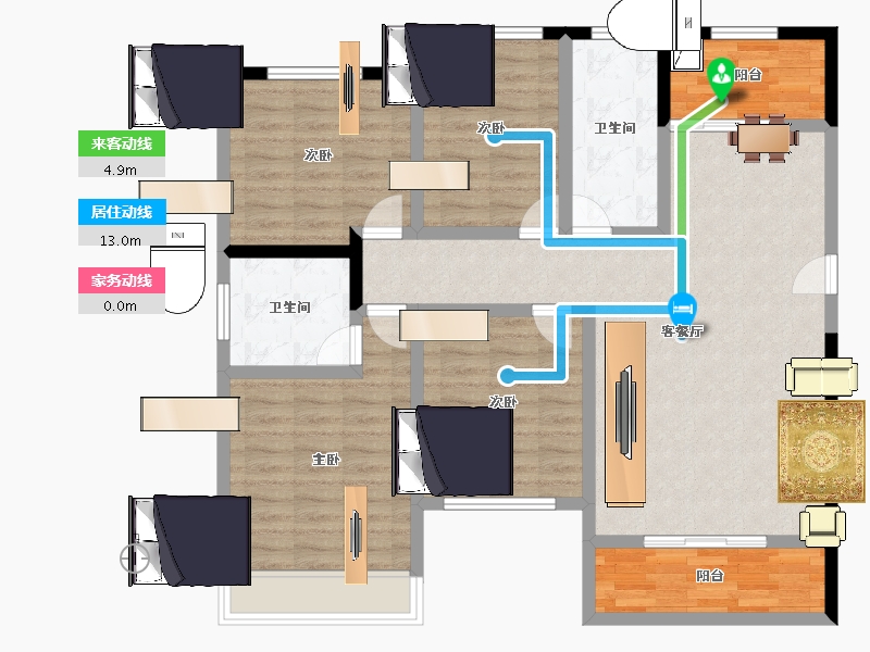 河南省-洛阳市-东方今典尚雅苑-112.36-户型库-动静线