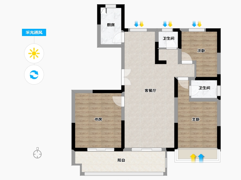 河南省-开封市-亿尚·天时湾-89.00-户型库-采光通风