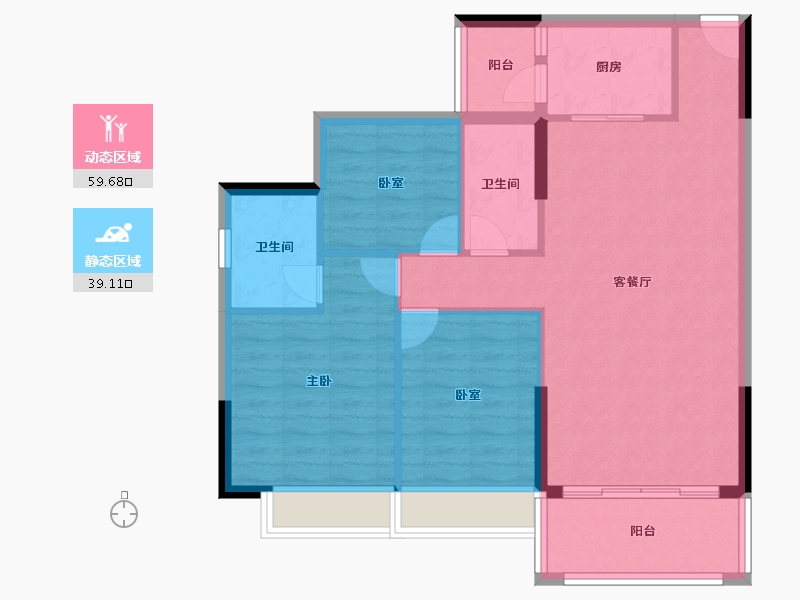 广东省-韶关市-岭南壹号公馆-89.59-户型库-动静分区