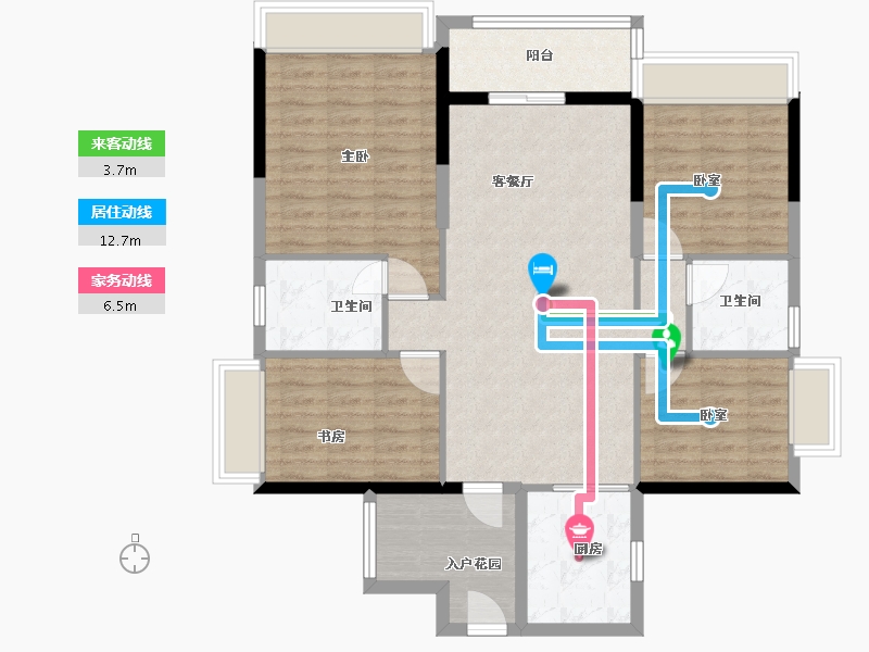 广东省-江门市-越秀星汇名庭-104.00-户型库-动静线