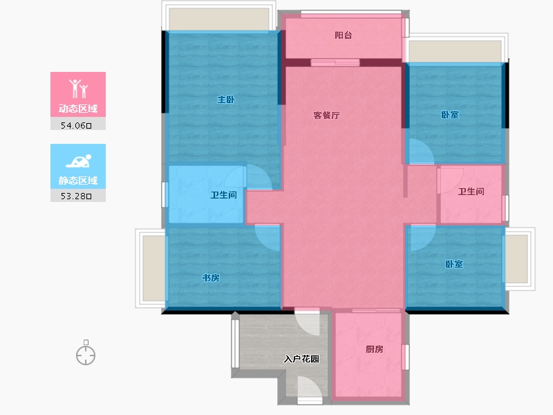 广东省-江门市-越秀星汇名庭-104.00-户型库-动静分区