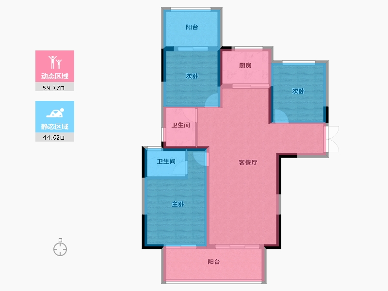 河南省-洛阳市-建业滨河赋-93.60-户型库-动静分区