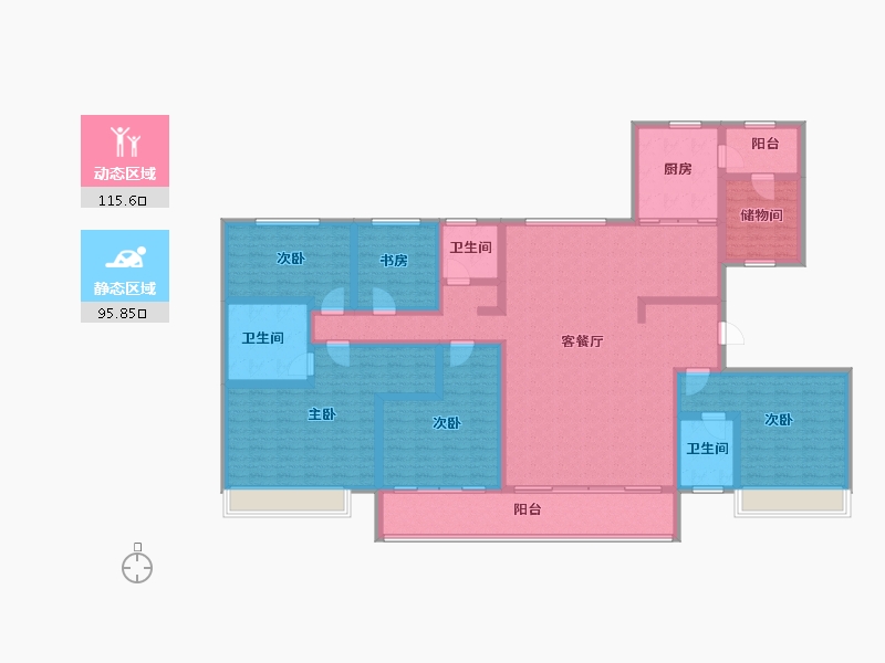 山东省-烟台市-龙口碧桂园·凤凰台-189.16-户型库-动静分区