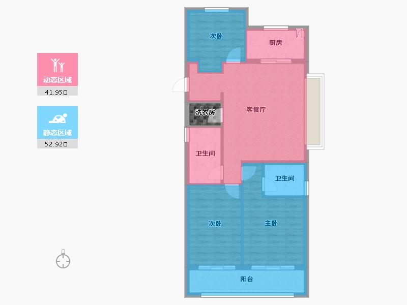 浙江省-宁波市-观云锦庭-95.00-户型库-动静分区