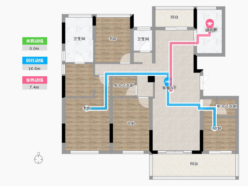 安徽省-阜阳市-绿城明月双清-126.08-户型库-动静线