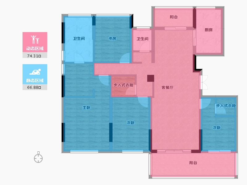 安徽省-阜阳市-绿城明月双清-126.08-户型库-动静分区