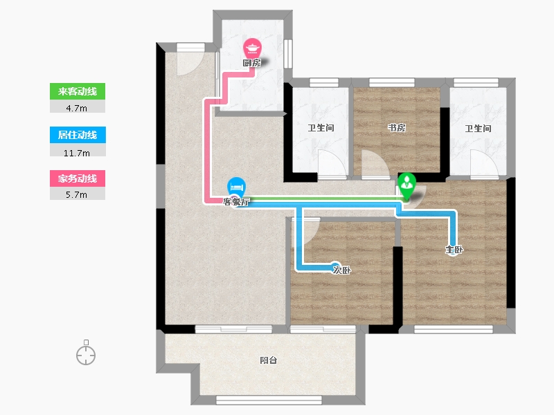 福建省-南平市-天玺华府-73.00-户型库-动静线