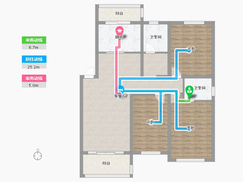 辽宁省-阜新市-富邦·万得园-105.60-户型库-动静线