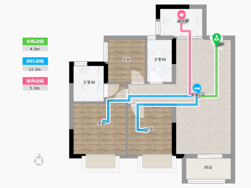 广西壮族自治区-柳州市-联发山水间-70.00-户型库-动静线