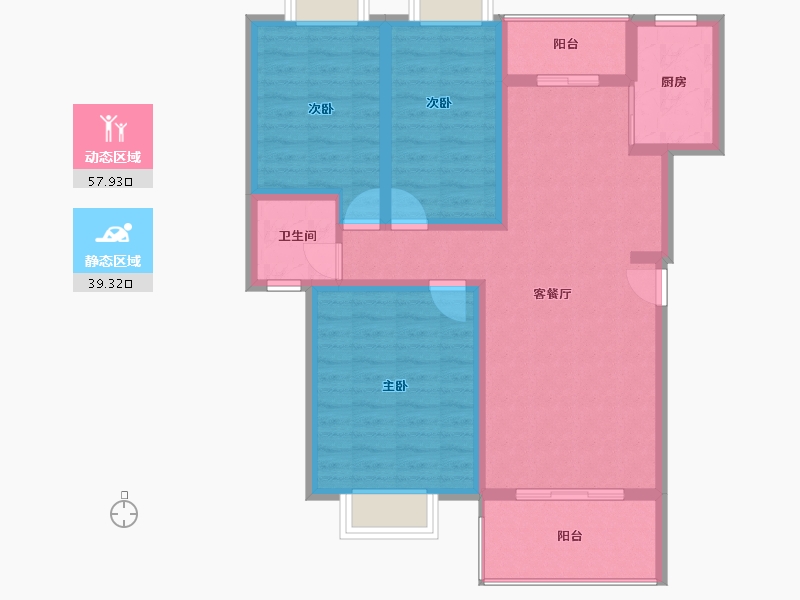 江西省-南昌市-湖心苑小区-86.63-户型库-动静分区