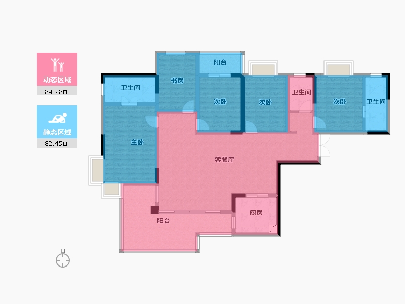 云南省-红河哈尼族彝族自治州-七彩滇南·第壹城-149.68-户型库-动静分区