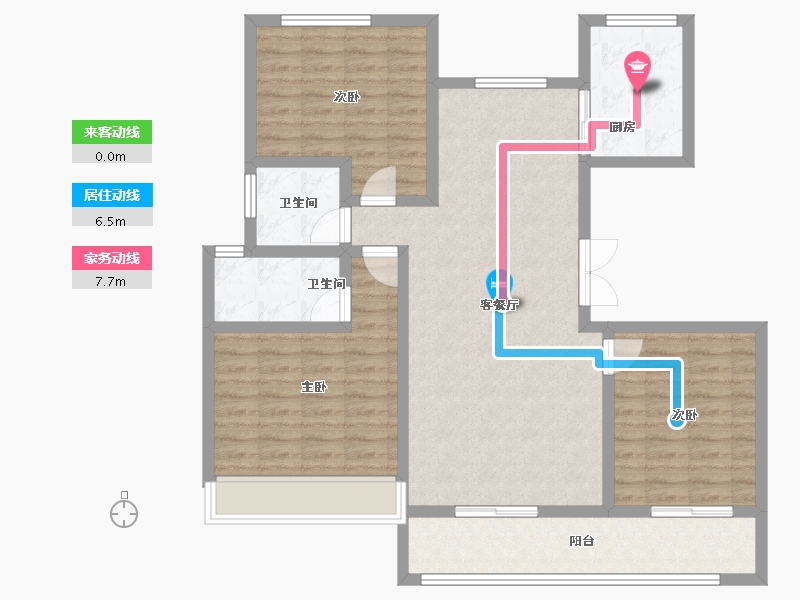 甘肃省-天水市-麓宸·河与时光-104.32-户型库-动静线