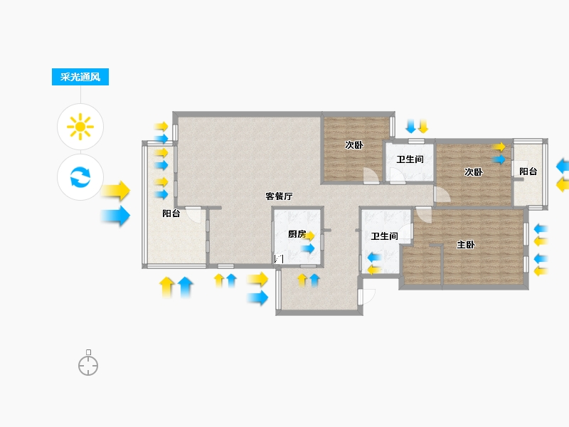 四川省-成都市-新界-一期-135.00-户型库-采光通风