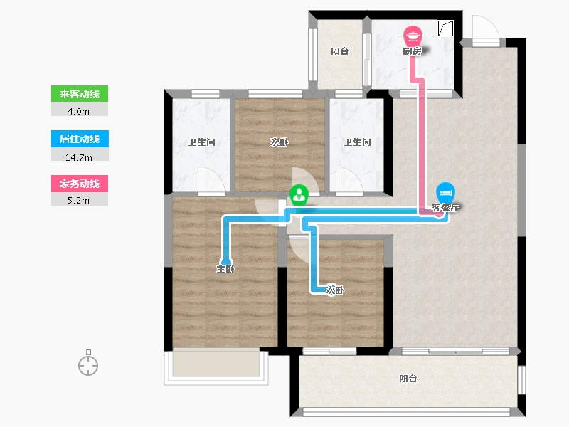 陕西省-咸阳市-蓝光弘扬钰珑府-87.00-户型库-动静线