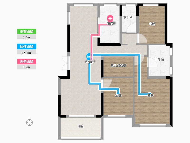 安徽省-阜阳市-绿城明月双清-110.41-户型库-动静线