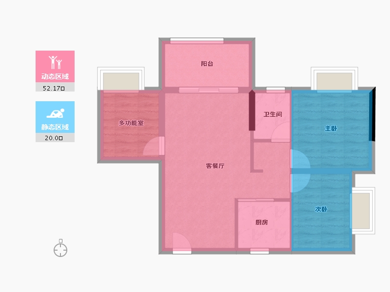 福建省-南平市-建瓯文华郡府-64.65-户型库-动静分区