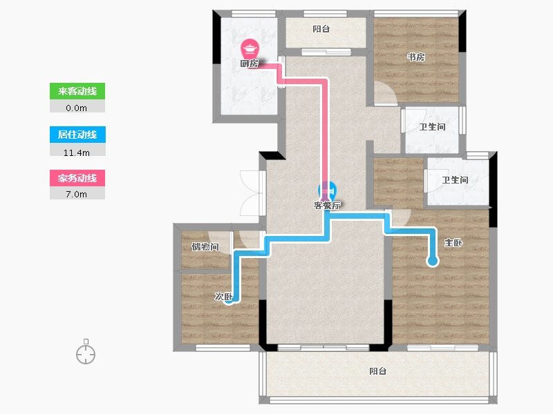 安徽省-阜阳市-绿城明月双清-97.93-户型库-动静线