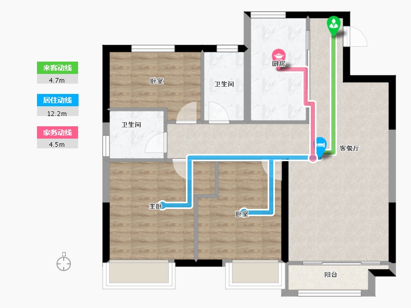 河北省-张家口市-京科·北平苑-80.00-户型库-动静线