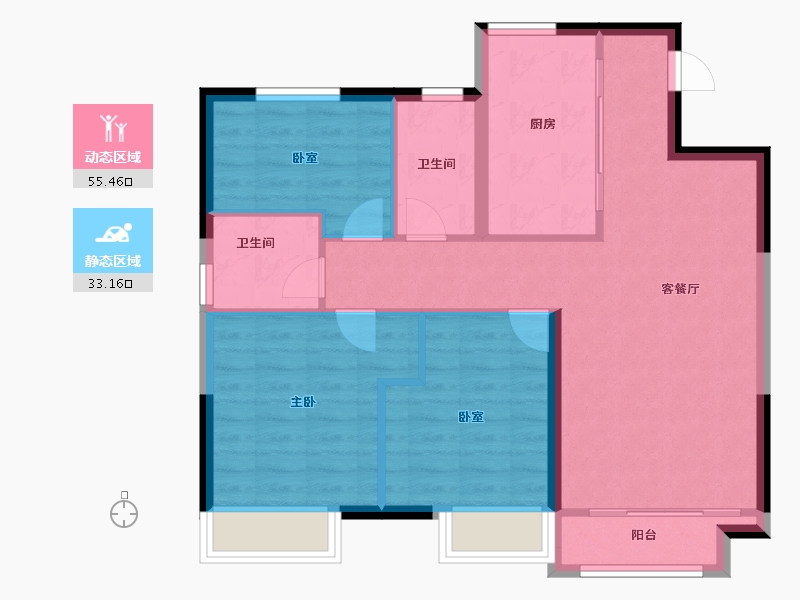 河北省-张家口市-京科·北平苑-80.00-户型库-动静分区