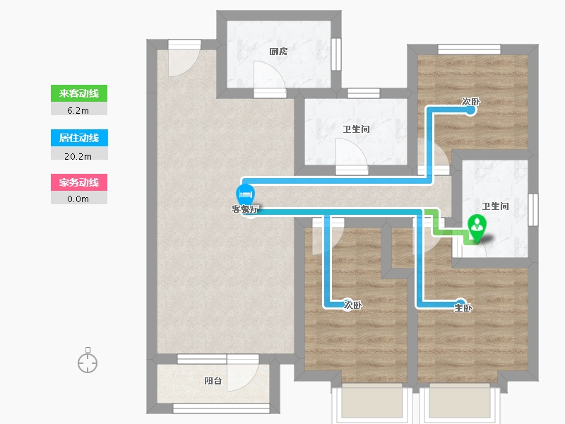 河北省-唐山市-华彩唐人街二期-67.00-户型库-动静线