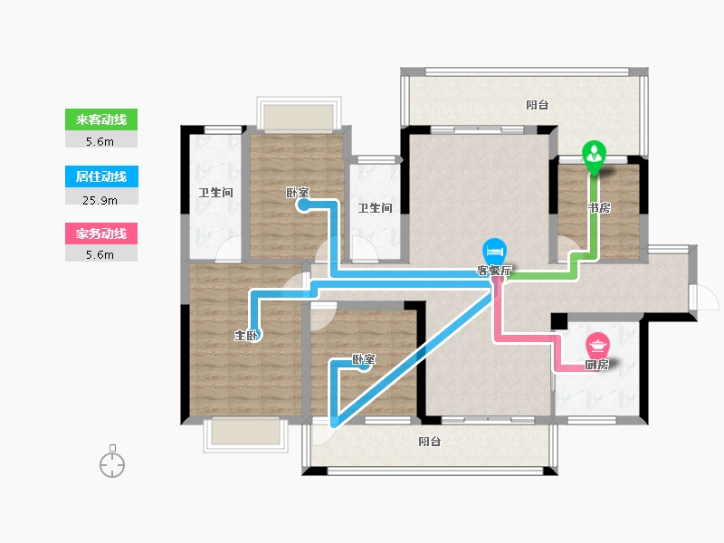 广西壮族自治区-贺州市-星都2期悦山府-126.88-户型库-动静线