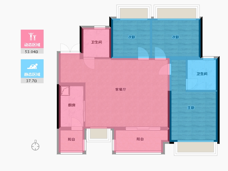 四川省-成都市-美的新城公园天下-108.00-户型库-动静分区