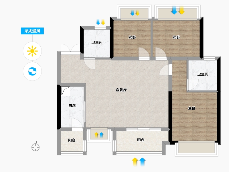 四川省-成都市-美的新城公园天下-108.00-户型库-采光通风