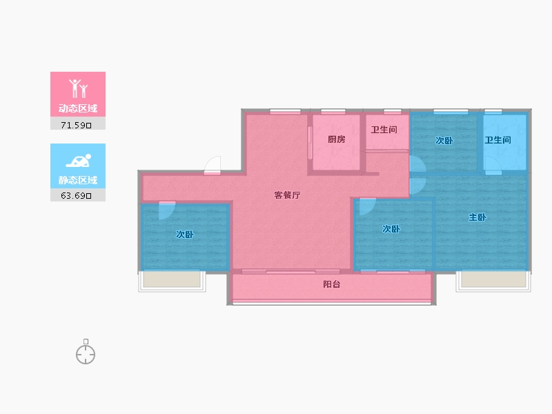 山东省-烟台市-龙口碧桂园·凤凰台-122.37-户型库-动静分区