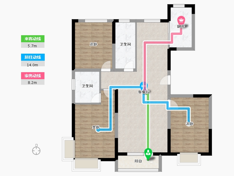 河北省-唐山市-升昌悦郡府-107.16-户型库-动静线