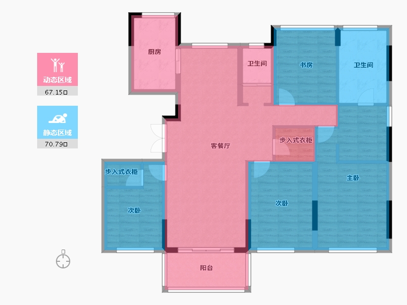 安徽省-阜阳市-绿城明月双清-123.93-户型库-动静分区