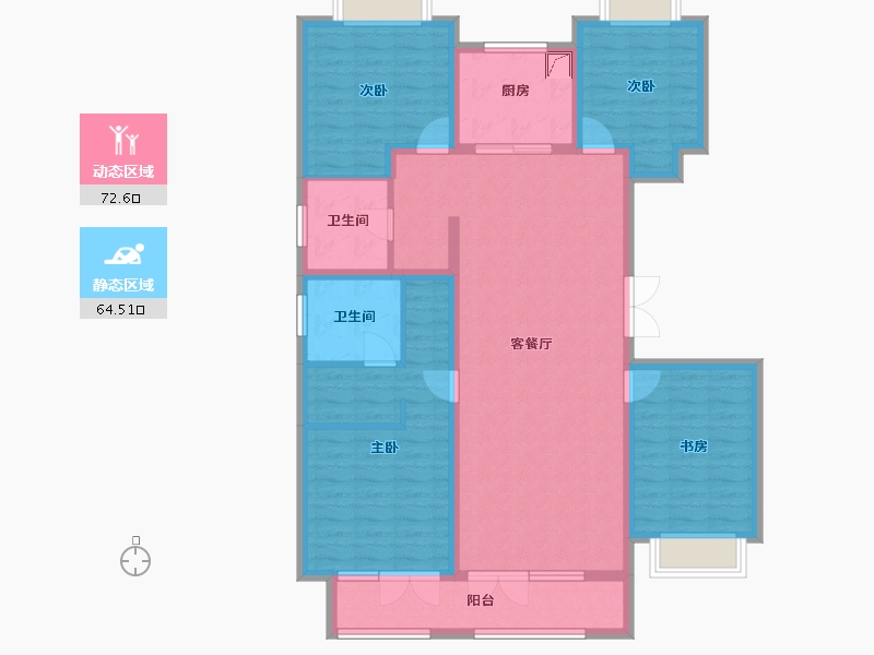 山东省-济宁市-瑞马意墅-122.62-户型库-动静分区