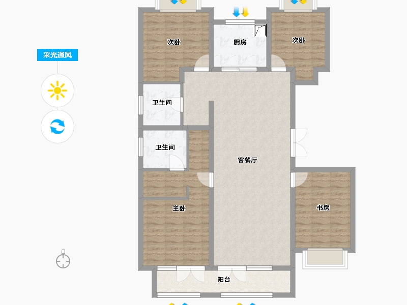 山东省-济宁市-瑞马意墅-122.62-户型库-采光通风