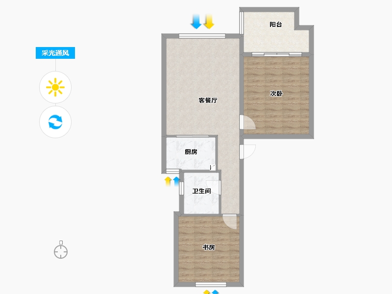 海南省-海口市-首开美墅湾-71.96-户型库-采光通风