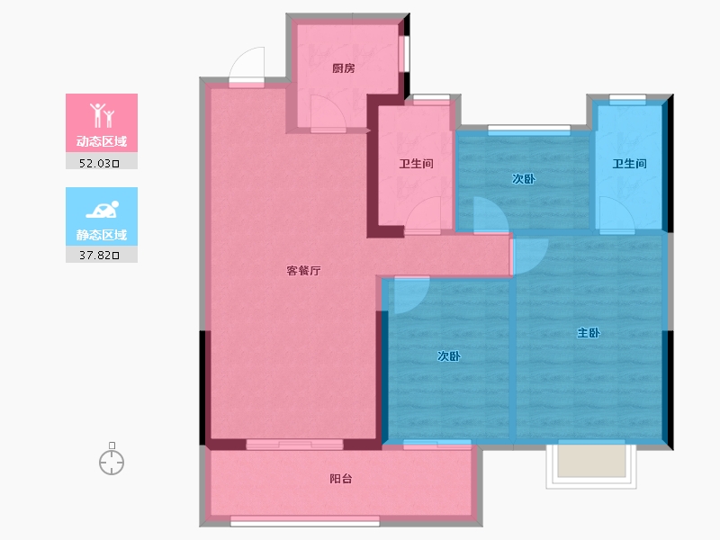 福建省-南平市-璀璨延宸-80.64-户型库-动静分区