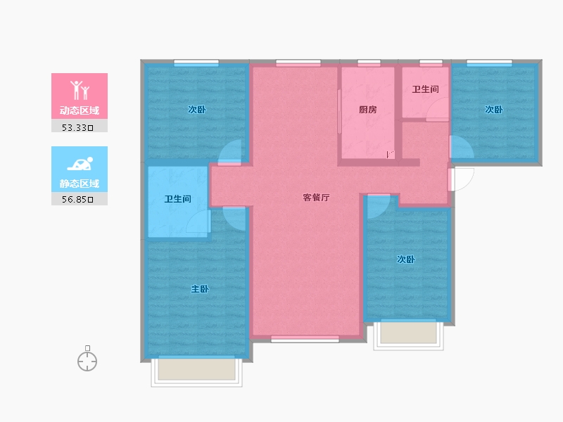 山东省-枣庄市-东山华府-98.16-户型库-动静分区