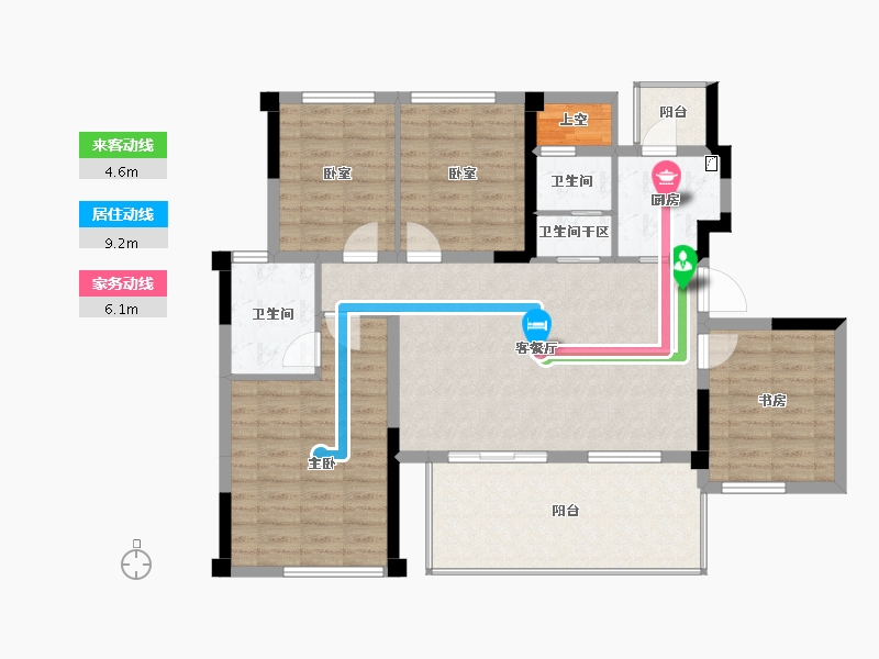 四川省-绵阳市-树高翡丽花园城-109.71-户型库-动静线