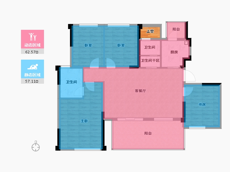 四川省-绵阳市-树高翡丽花园城-109.71-户型库-动静分区