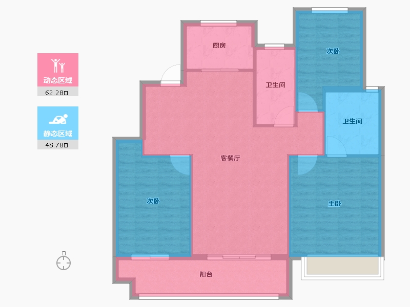 山东省-菏泽市-中丞玖璋台-101.60-户型库-动静分区