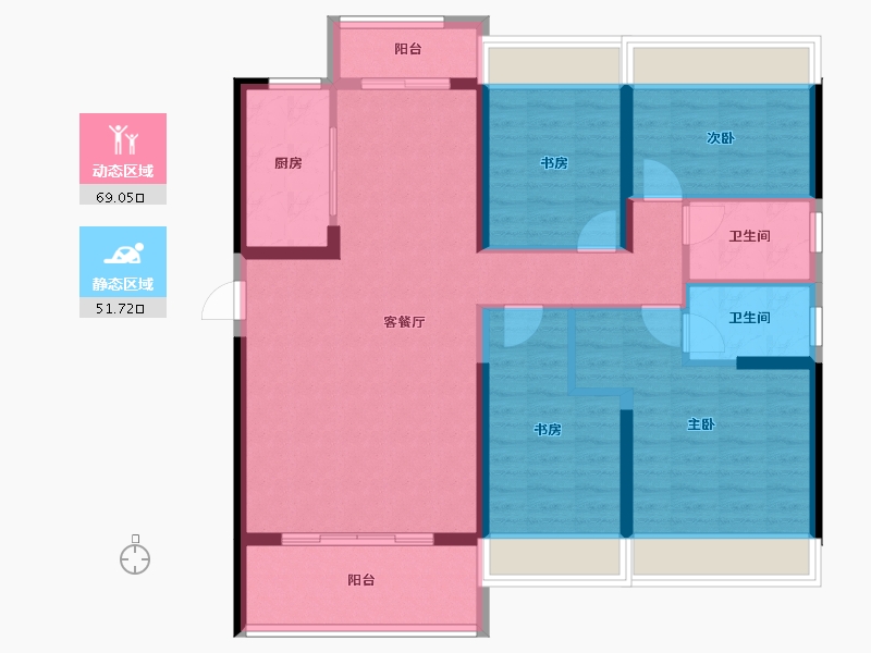 湖南省-衡阳市-华耀碧桂园·十里江湾-108.43-户型库-动静分区