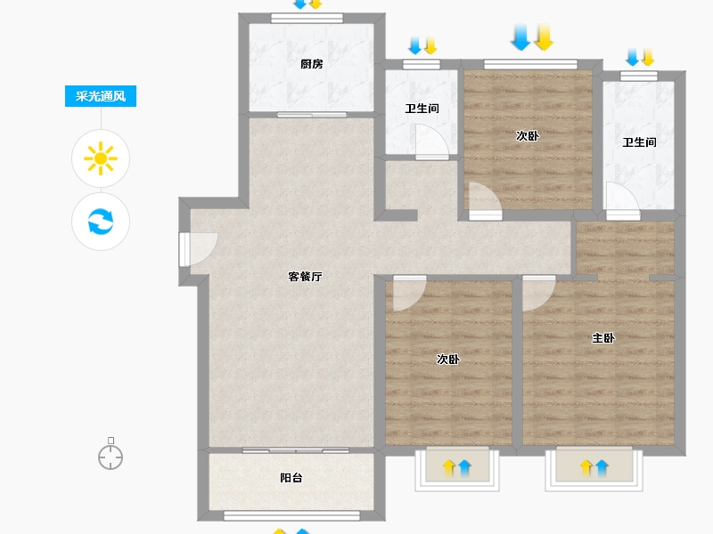 河北省-唐山市-万润首府-97.87-户型库-采光通风