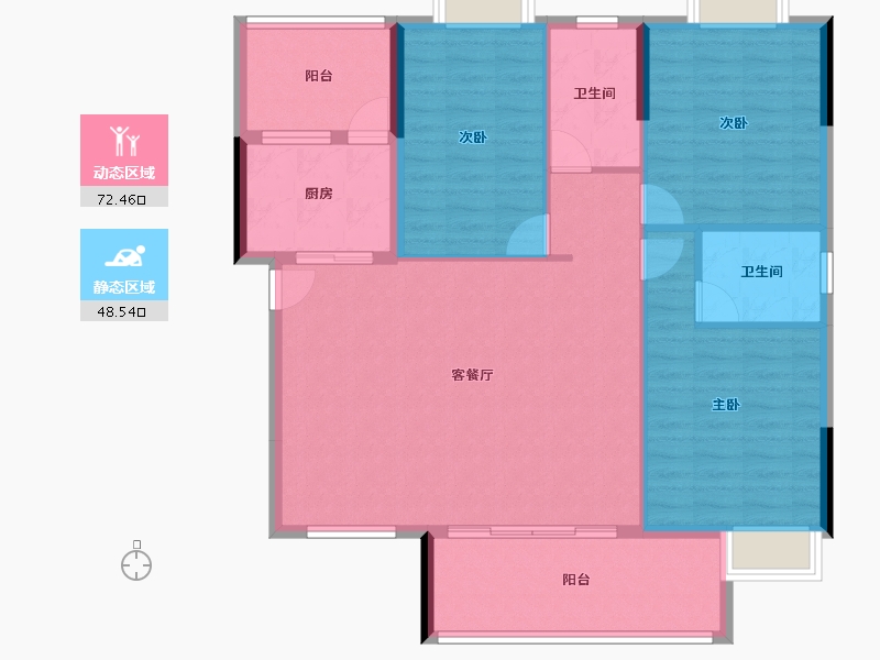 湖北省-咸宁市-璟湖世纪城-110.46-户型库-动静分区