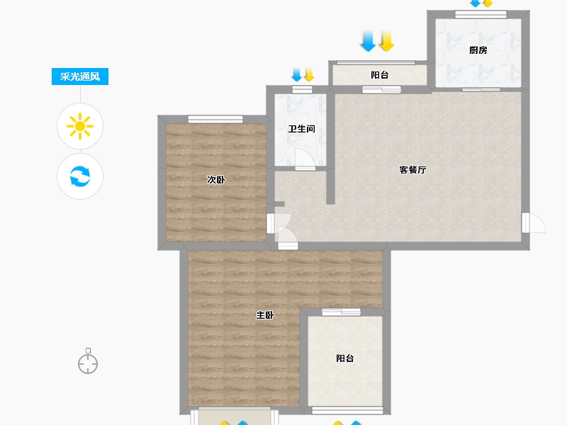 山东省-青岛市-和达和城-80.00-户型库-采光通风