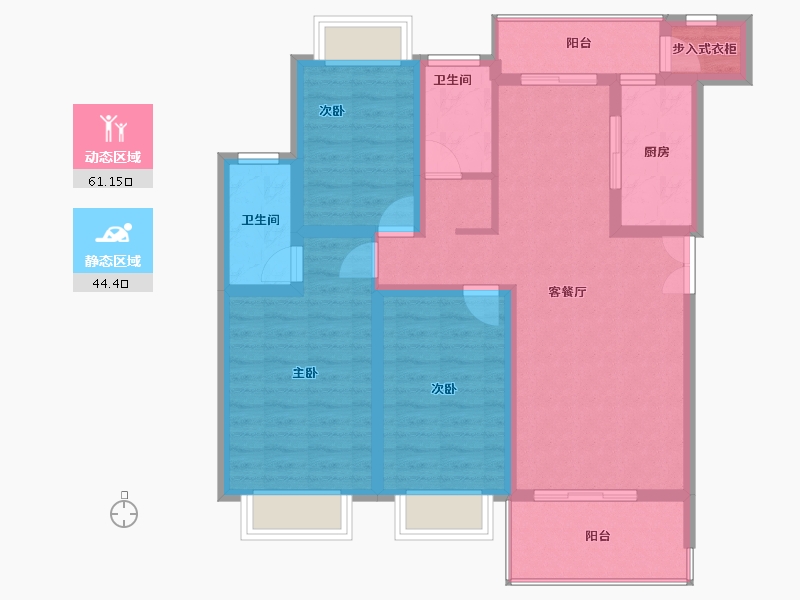 江西省-南昌市-湖心苑小区-93.75-户型库-动静分区